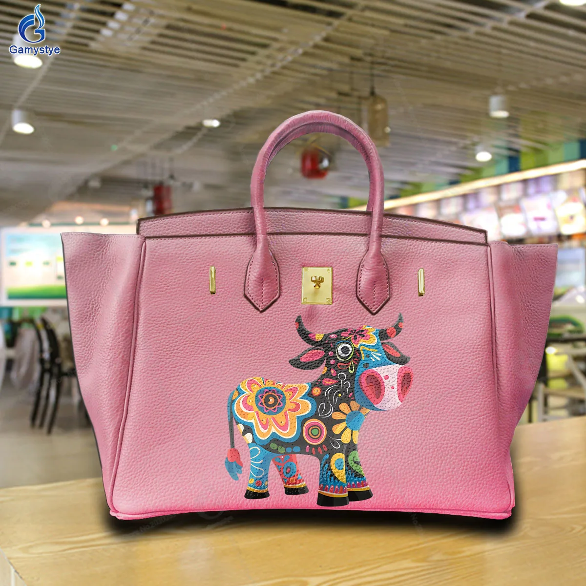

Graffiti Artisc Printed Bags Personalized Little Pony High Quality Genuine Leather Original Brand Women Bag Shopping Bag Handbag