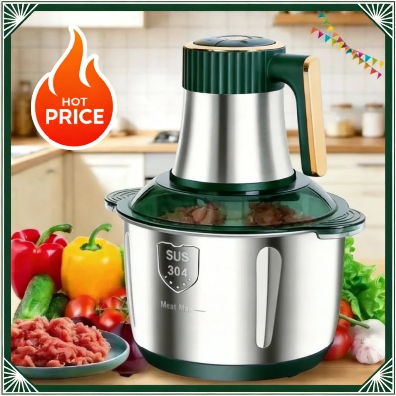 2026 Hot Selling Upgraded Meat Grinder 5L Thick Stainless Steel Bowl Finely Grinds Meat Without Jamming The Knife