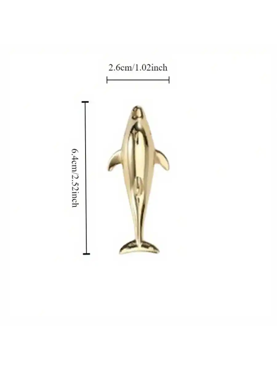 1pc Metal Dolphin-Shaped Hook, Multi-Functional Wall Door Cabinet Hanging Hook, Creative Hat Coat Bath Towel Hangers With Screw