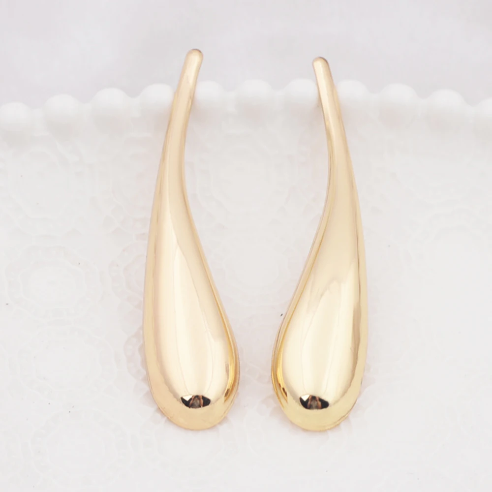 Exaggerate Big Water Droplet Drop Earrings for Women Trendy Simple Metal Statement Long Dangle Earrings Party Retro Jewelry Gift view 3