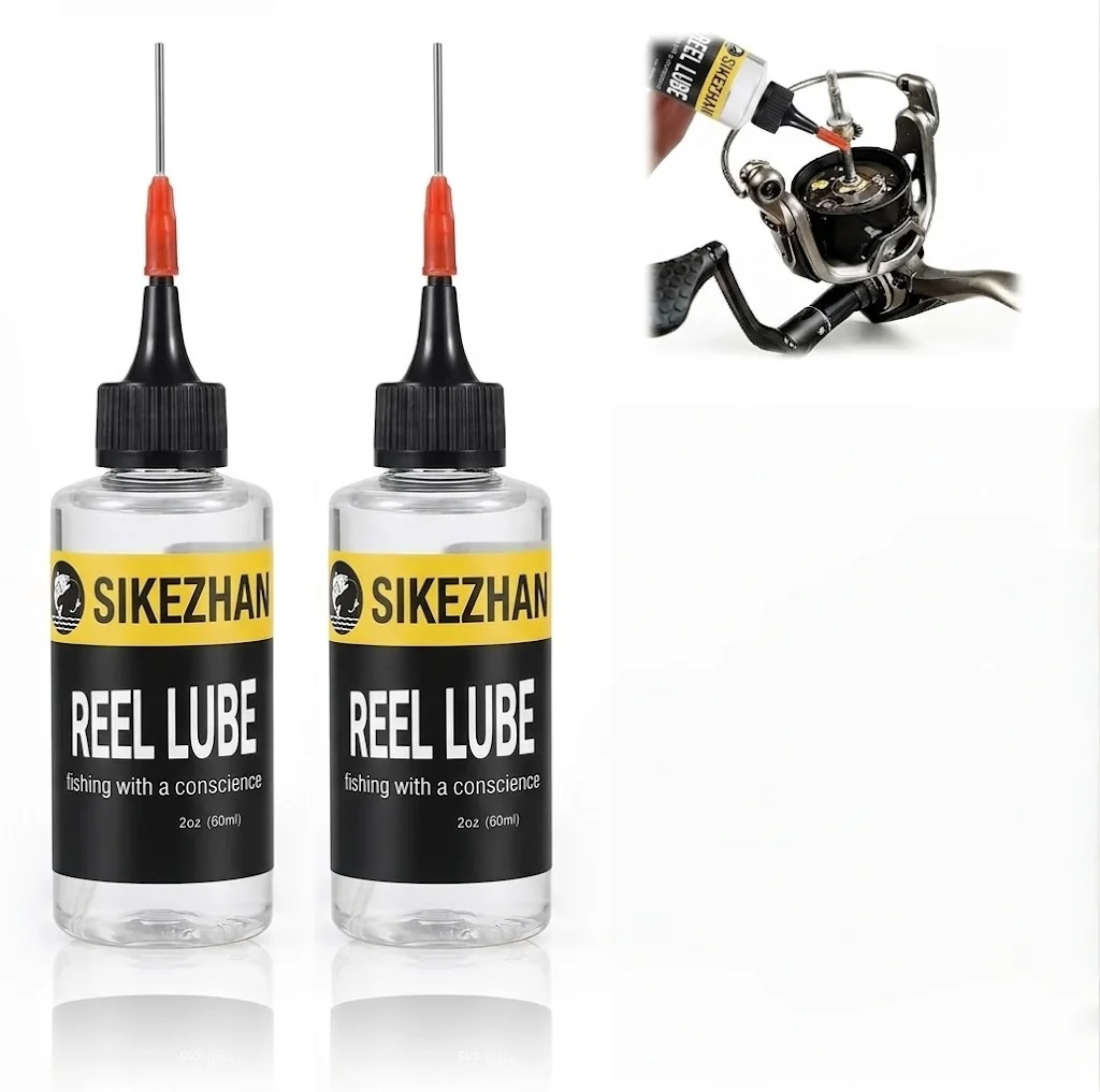 SIKEZHAN 60ml Fishing Reel Lubricant Oil with Needle Nose Applicator for Precision Reel Bearing Gear Rust Protection Lubricate