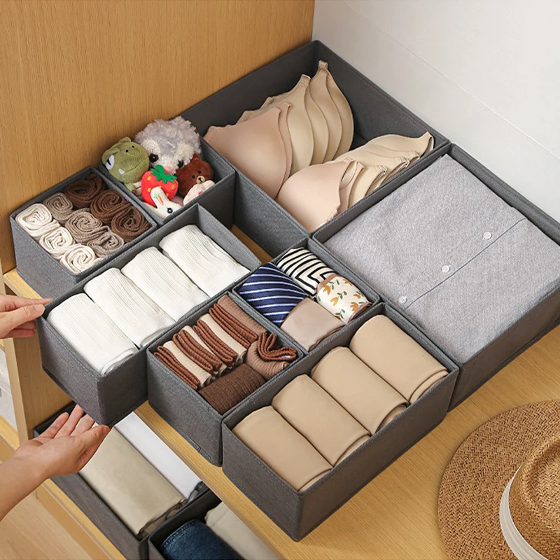 Boîte de rangement en tissu pour sous-vêtements, organiseur pour chaussettes, cravates et plus encore, 1 pièce