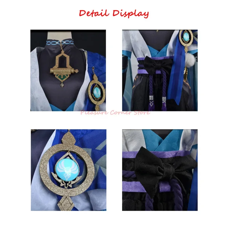 Genshin Impact Wanderer Cosplay Costume Wig Scaramouche Cosplay Costume Genshin Impact Costume Wig Full Set Without Cap Q