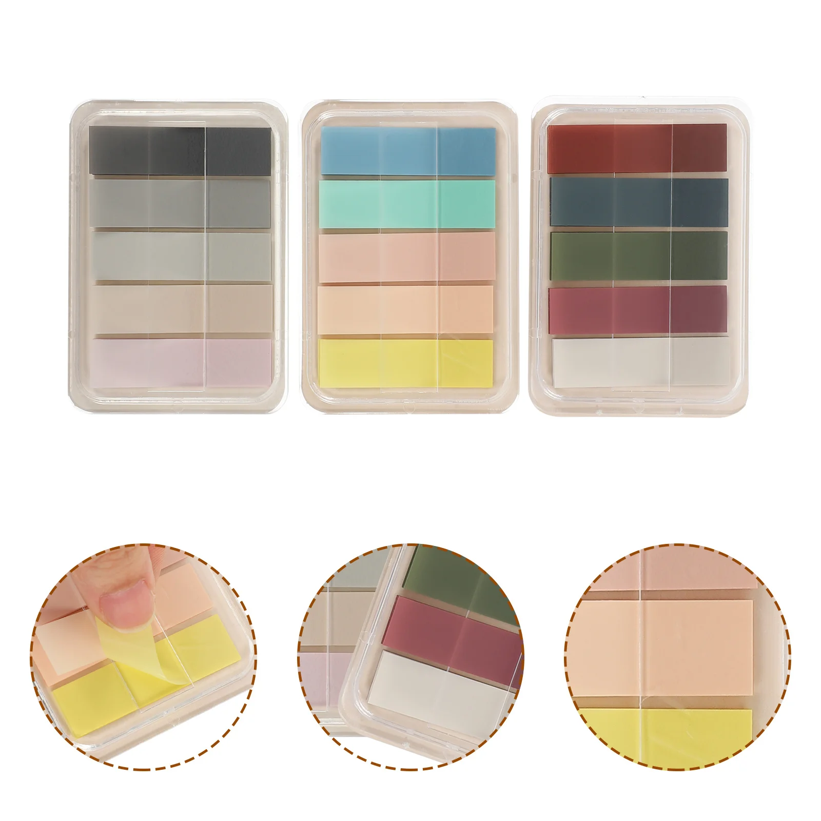 6 Boxen tragbare farbige Klebestreifen, praktische Lesestreifen, geeignet für Anfänger, Markierungsstreifen, Lesezeichen, selbstklebende Lesestreifen