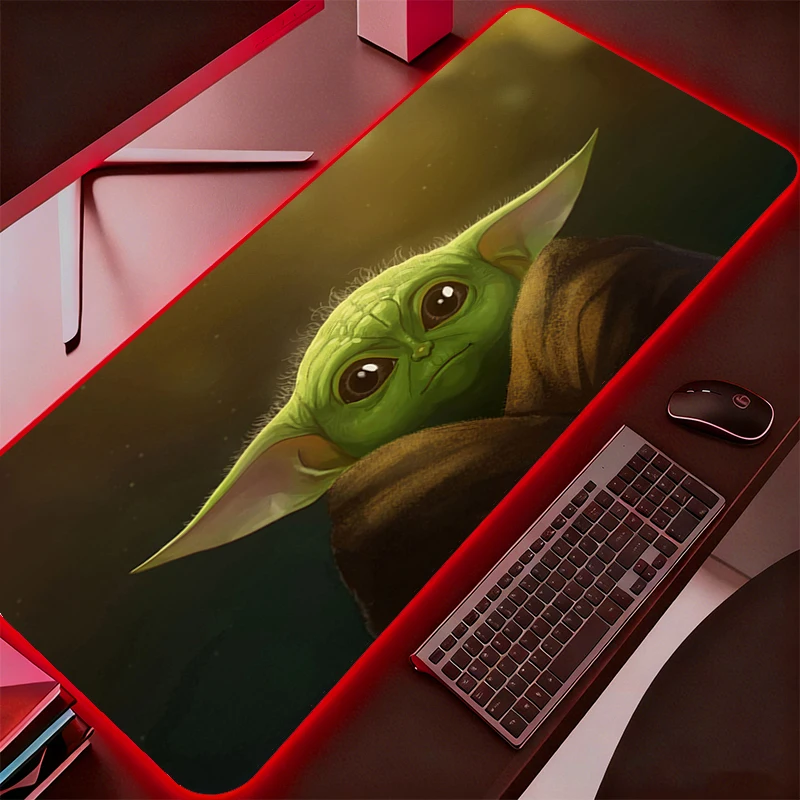 

Star Wars RGB Mouse Pad Lockedge Backlight Gaming Accessories Computer Gamer Keyboard LED Mouse Mat Desk Mousepad Durable