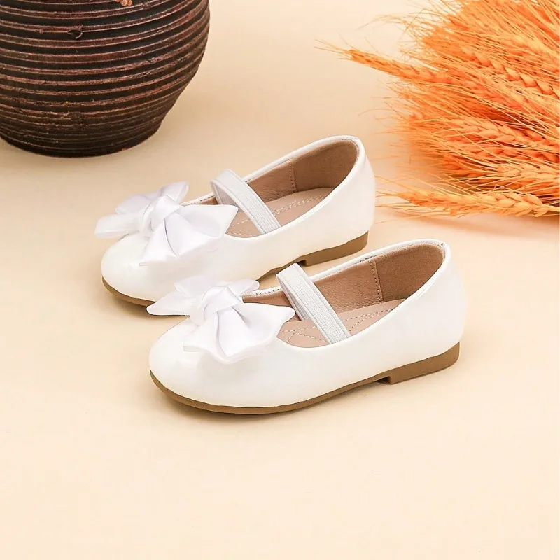 New Children's Bow Shoes Student Dance Performance Shoes Girls Dress Single Shoes Kids Toddler Party Dress Sandals Non-slip