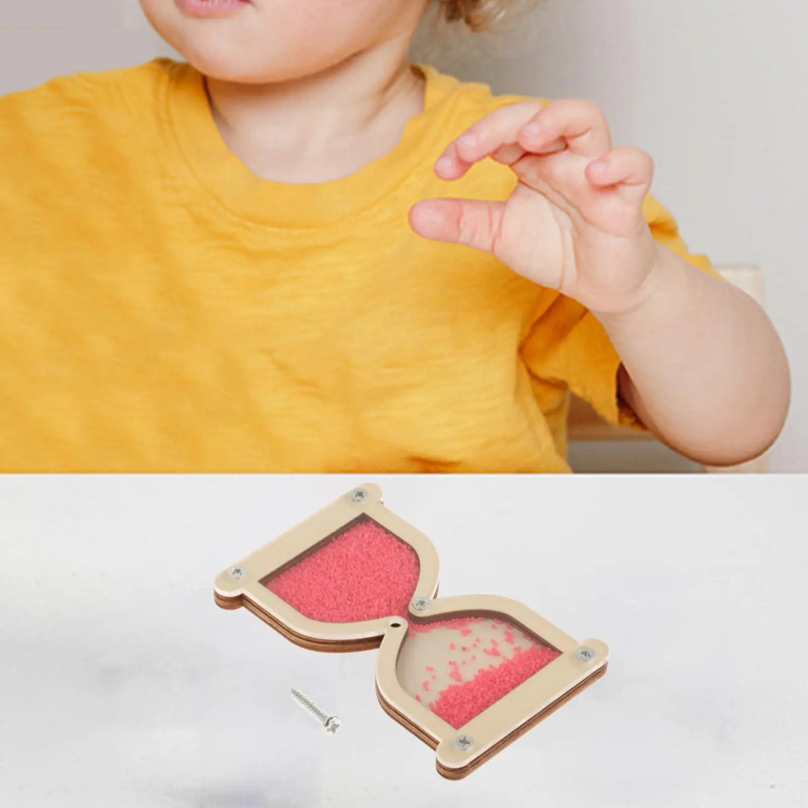 مجموعة ألعاب تعليمية خشبية مشغولة من الزجاج الرملي للأطفال من عمر 3 سنوات