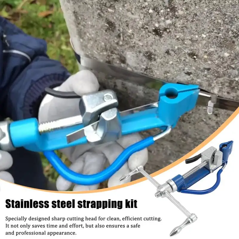 Steel Strapping Tensioner 8.2 Inches Heavy Duty Banding Tensioner Stainless Steel Grip Bander For Fixes Wires Cuts 1.2mm Strip