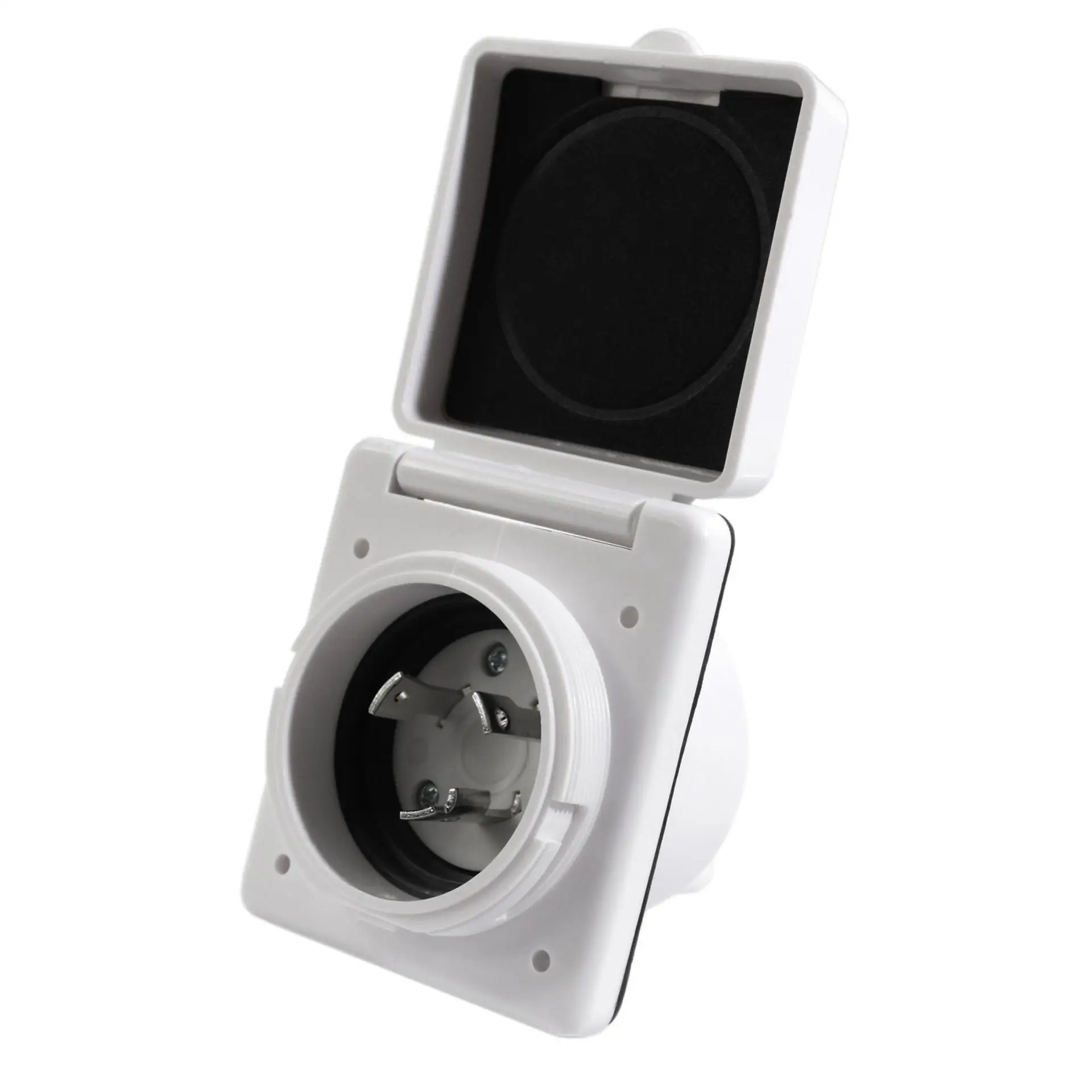 

Фланцевое входное отверстие 30А с крышкой, аксессуары, белое фланцевое входное отверстие, вилка генератора, входное отверстие для автодома, фургона, автофургона