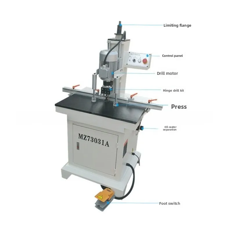 Single row woodworking hinge drilling machine, woodworking machinery and equipment, woodworking hinge drilling machine