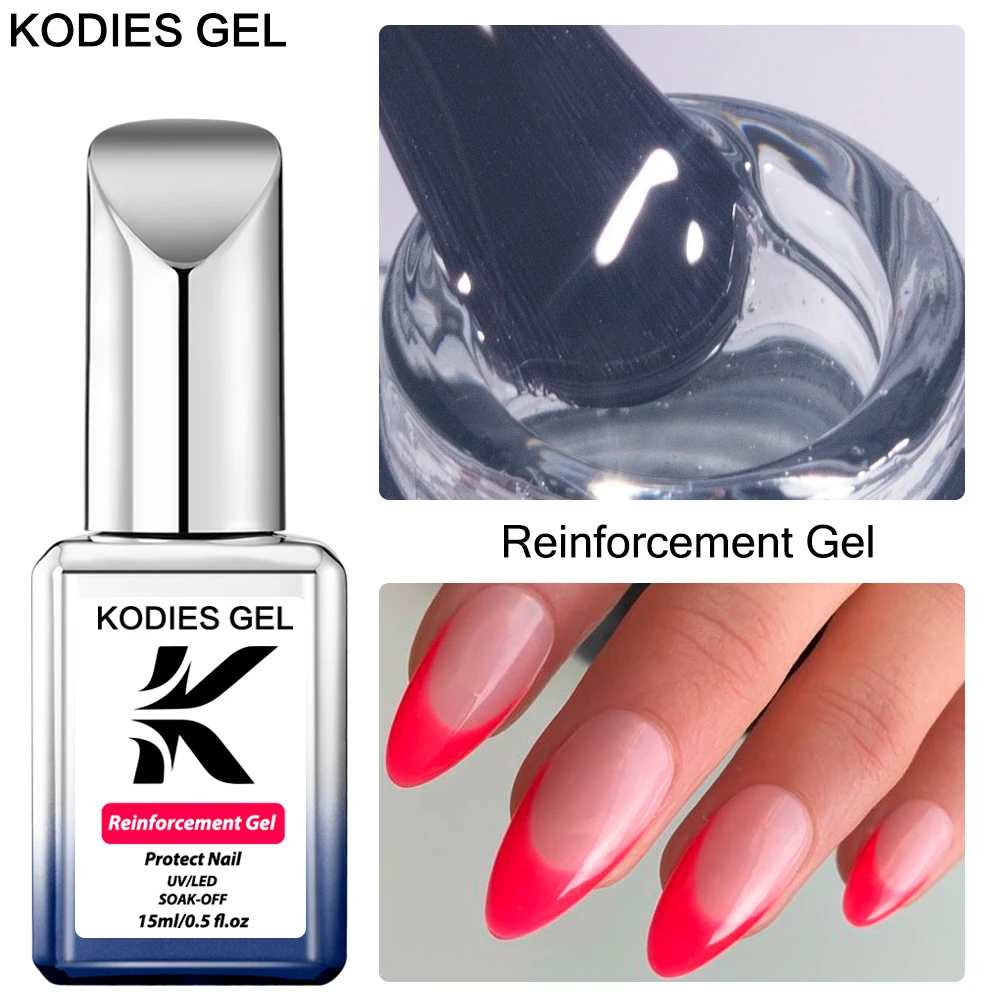 KODIES GEL Reinforce Gel Nail Polish 15ML Semi Permanent UV Strengthener Enhance Edge of Nails Strong Base Coat Gellak Manicure