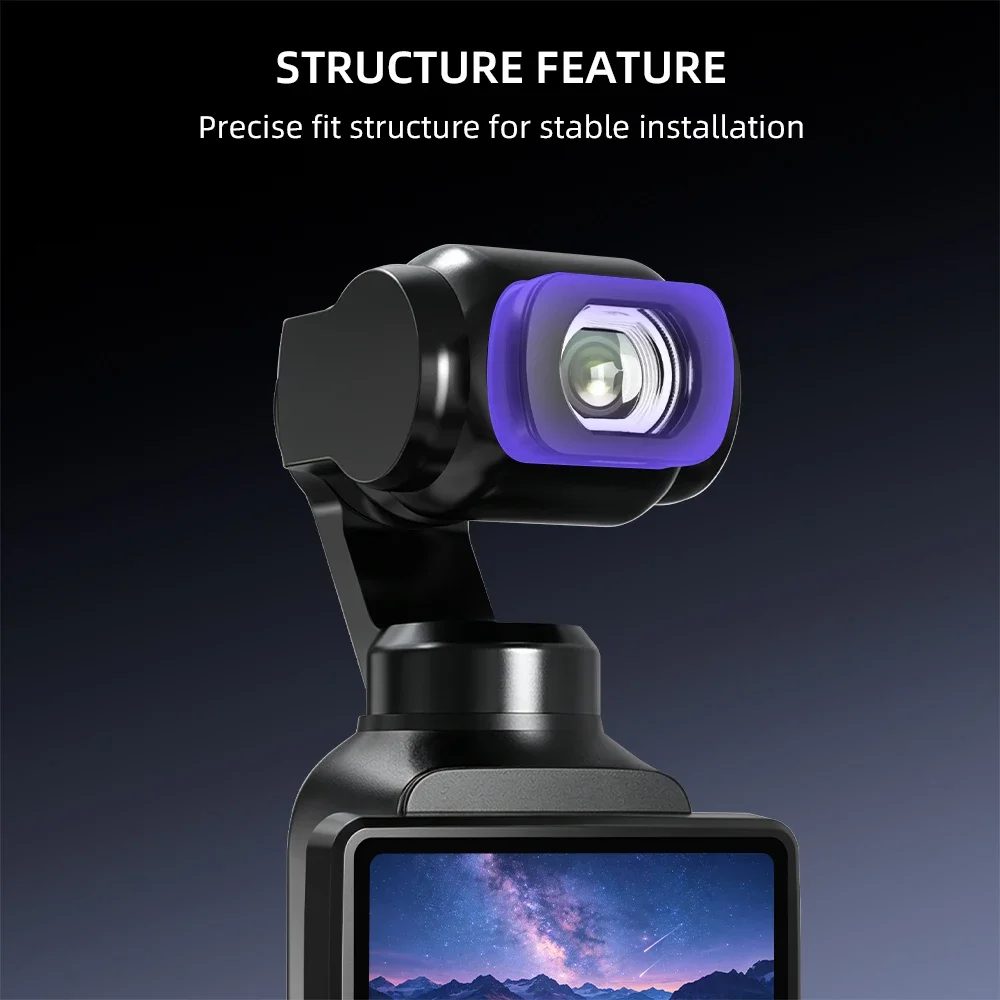 BRDRC Magnetischer Weitwinkel-Objektivfilter für DJI OSMO Pocket 3 4 Zubehör HD Optisches Glas Objektiv Erweitert das Sichtfeld – Detail 8