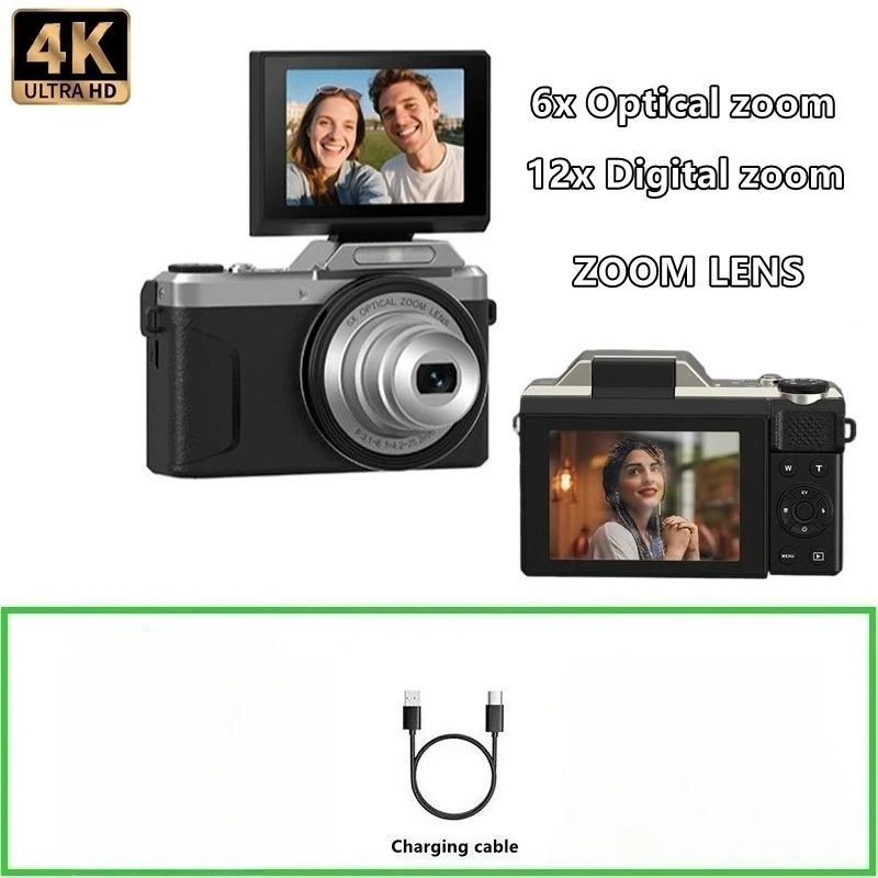 New Product: 6x optical zoom retractable lens camera, CCD camera, 64 million pixel student digital camera, selfie camera