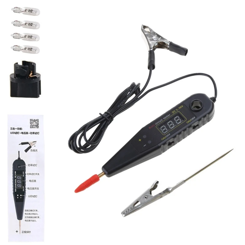 

ipiip Automotive Circuit Tester Maintenance Tools LED Digital Detecter Diagnostic Tool