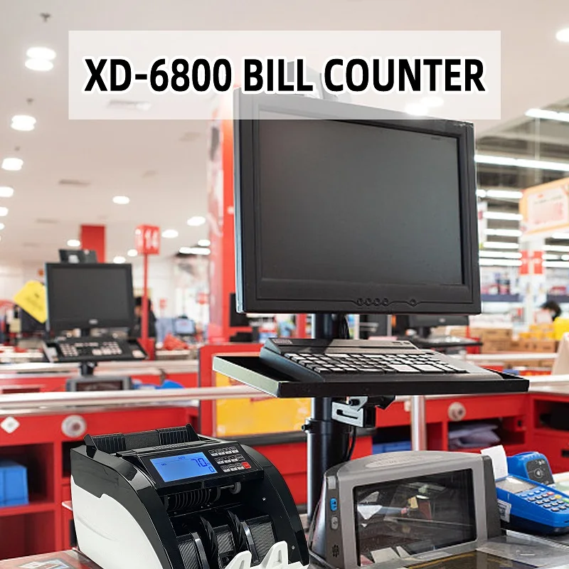 XD-6800 Money Counter Machine USD/EUR/TZS/KES/PKR Counterfeit Bill Cash Currency Detection