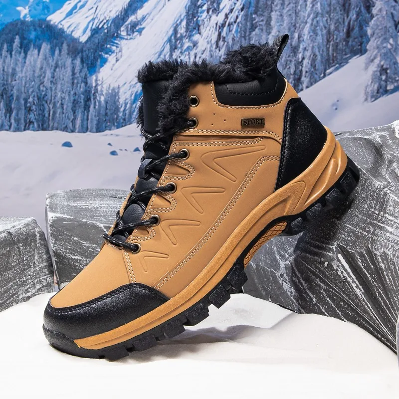 

Men High Top Plush Comfortable Anti Slip Warm Winter Outdoor Thick Snow Boots 40-48
