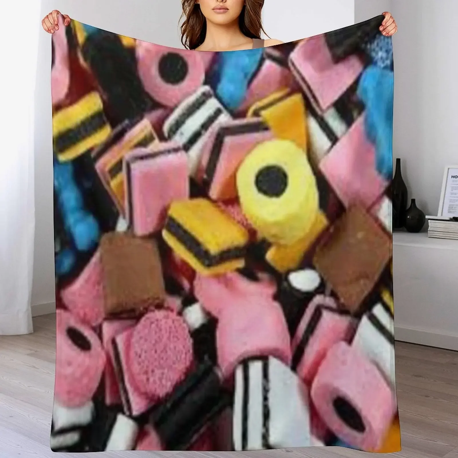

liquorice allsorts Throw Blanket Flannels Warm Decorative Beds cosplay anime Blankets