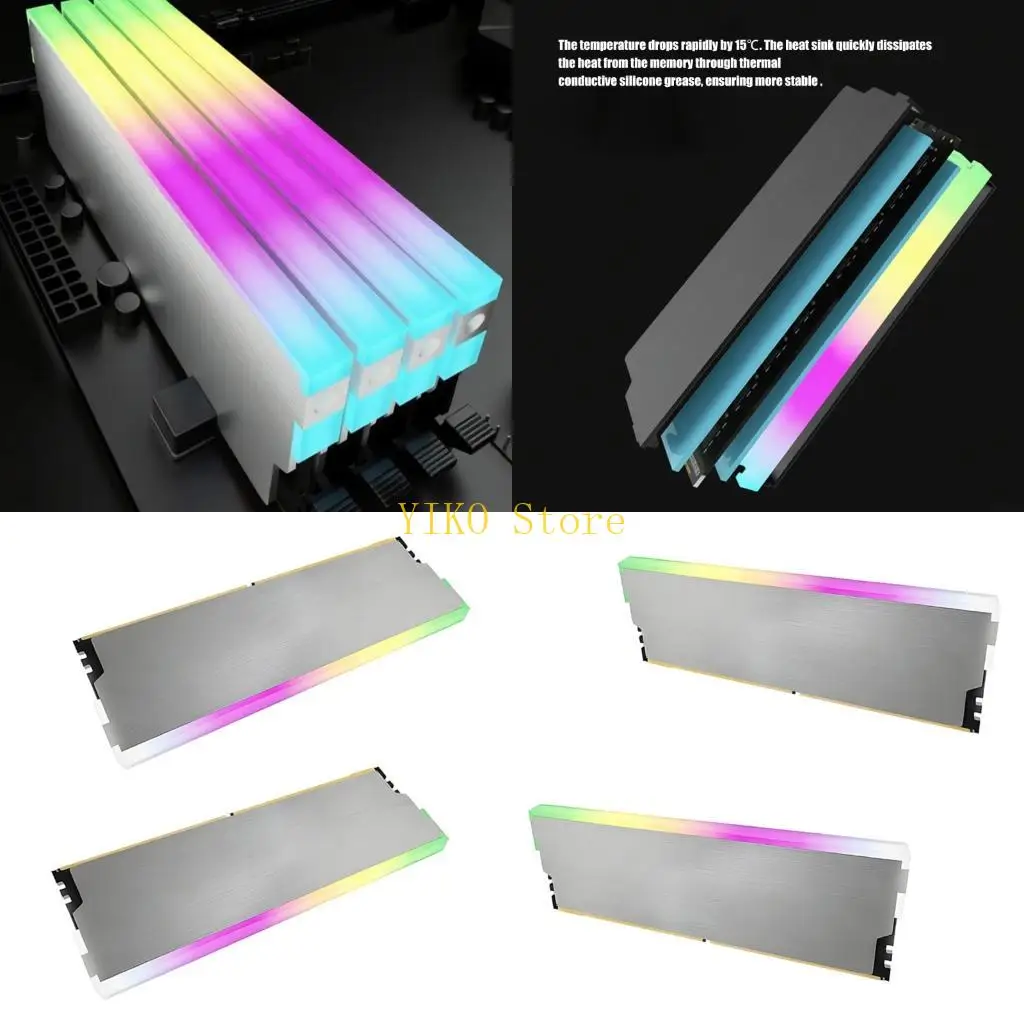 K32C Heatsink Panel Set with ARGB Lighting, Metal Shell Design for Desktop Appearance Styling and Home Office Use