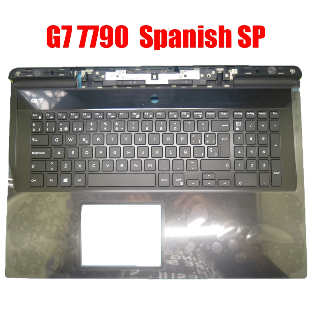 

Spanish Laptop Palmrest For DELL G7 17 7790 00YW0N 0YW0N 06WFHN 6WFHN 07M1P4 7M1P4 07PJWR 7PJWR Black Upper Case New