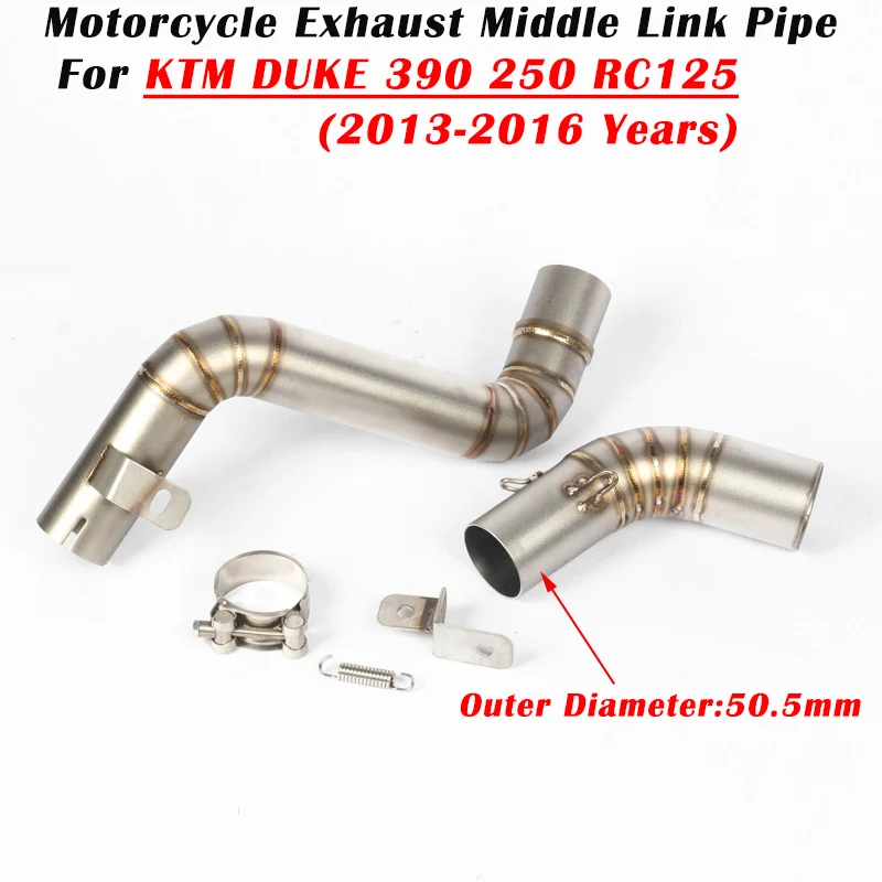 Slip On For KTM DUKE 200 390 RC125 2013 2014 2015 2016 Motorcycle Exhaust Escape System Modified Muffler 51mm Middle Link Pipe