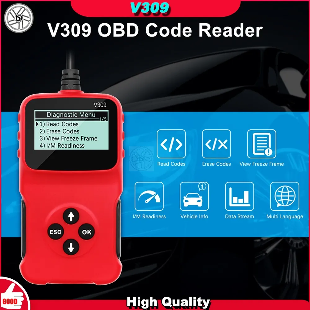 

Multi-Language V309 Code Reader Read/Clear Fault Code I/M DTC OBD2 OBDII / EOBD USB OBD 2 OBD2 Car Diagnostic Scanner Auto Tool