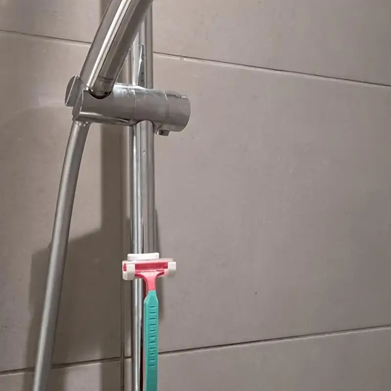 

2 шт. Держатель для бритвы без сверления, с принтом, крючок-органайзер для душа, нержавеющий аксессуар для ванной комнаты