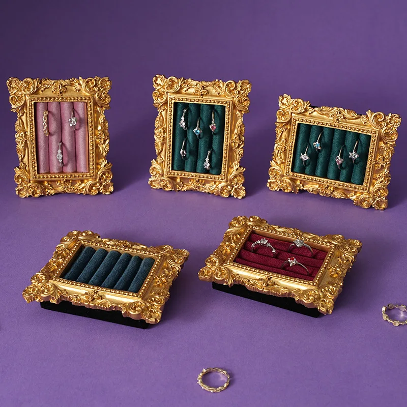 

Мини Рамка для фотографий, подставка, кольца, ювелирные изделия, брелок, стеллаж для хранения, ретро-держатель для колец, витрина, реквизит для дисплея живых фотографий