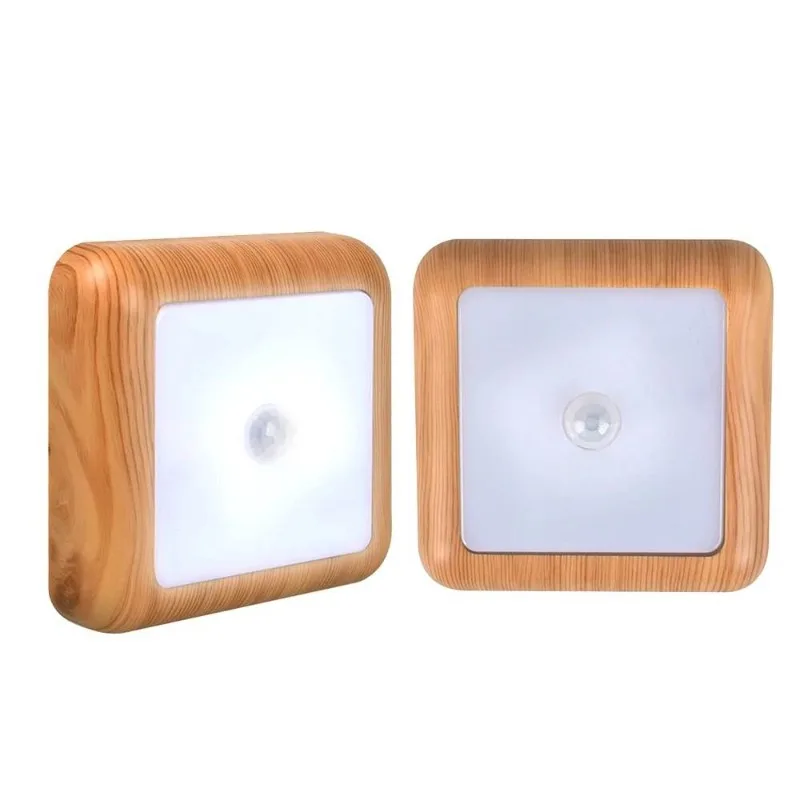 

Smart LED Night Light Bedroom, Wall, Cabinet, Stairs, Corridor, Wood Grain Wireless Battery Smart Motion Sensor