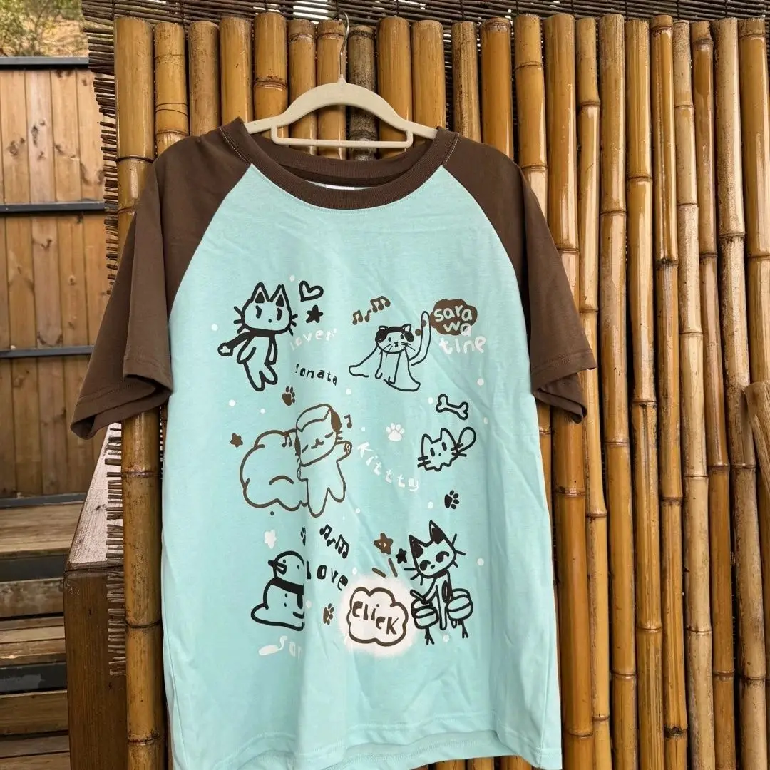 2025 Ropa Mujer Woman Tshirts Embroidery Subculture Y2k Crop Tops Short Sleeve O-neck Tees Japanese Kawaii Casual Y2k T-shirt