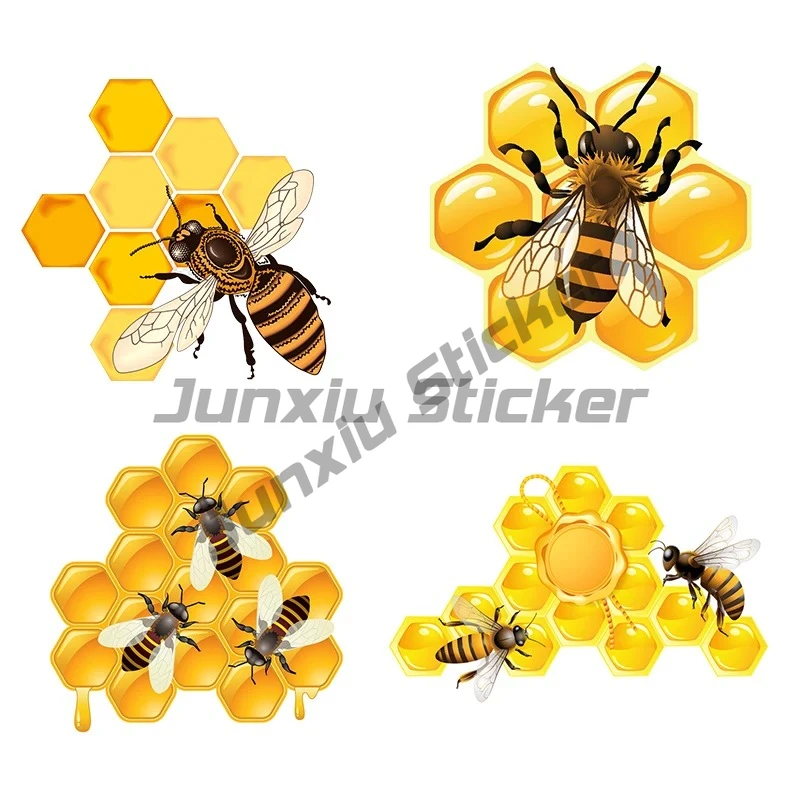 

Car Sticker Personality Decal Bees Eating Honey on Motorcycle Laptop Decorative Accessories