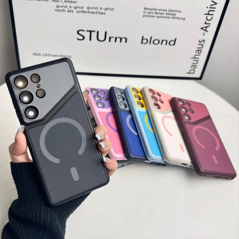 New Color Cloth Texture Matte For Magsafe Case For Samsung S26 S25 S24 S23 Ultra S26FE S25FE S24FE Magnetic Lens Protect Cover