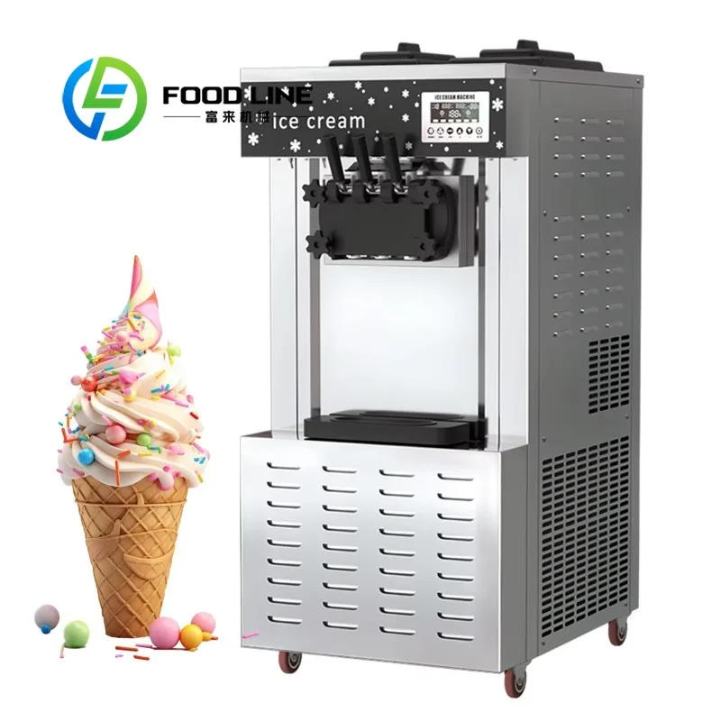 Soft Ice Cream Machine Large Visible Hopper Window Lets Staff Check Residual Raw Mix Volume At A Glance During Business Hours