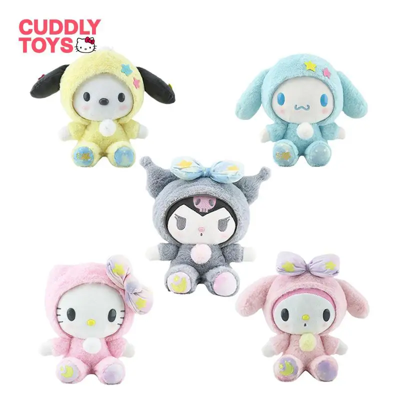 

Sanrio Plush Doll Toys Cute Kuromi Melody Japanese Star Moon Pajamas Dolls Soft Stuffed Kawaii Hello Kitty Doll Girls Gifts 22Cm