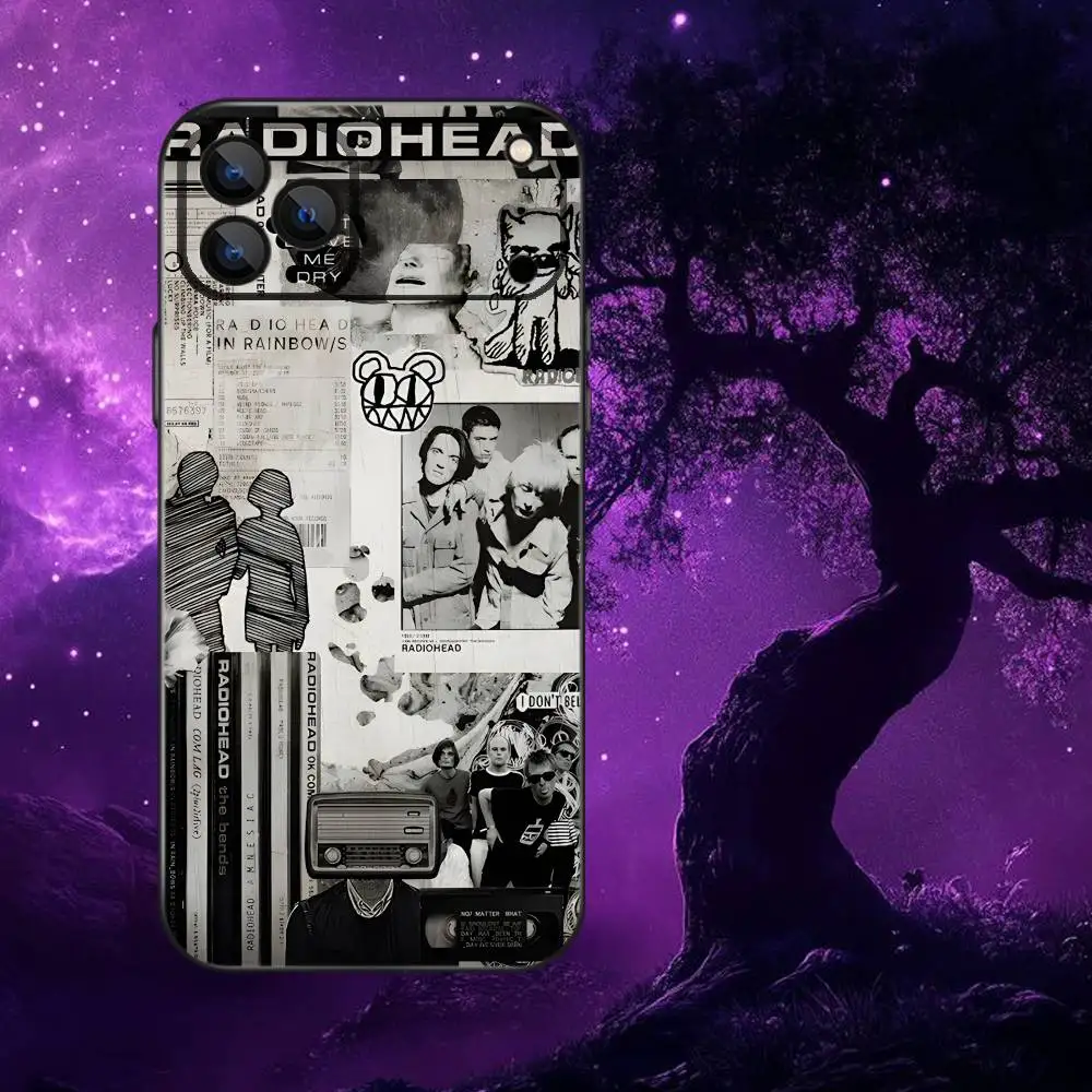 Funda de teléfono Radiohead Rock Band para iPhone 17,16,15,14,13,12,Pro,Max,Plus,E,SE4,Air,Mini caja suave negra