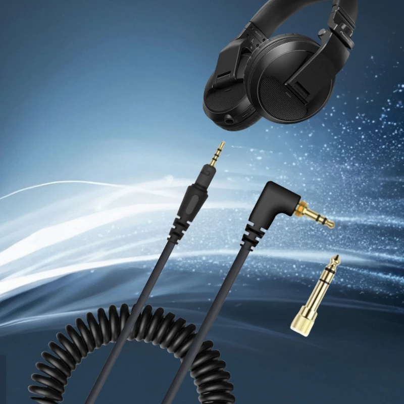 สายเคเบิล DJ Audios มืออาชีพพร้อมสปริงขดสำหรับหูฟัง x7s7
