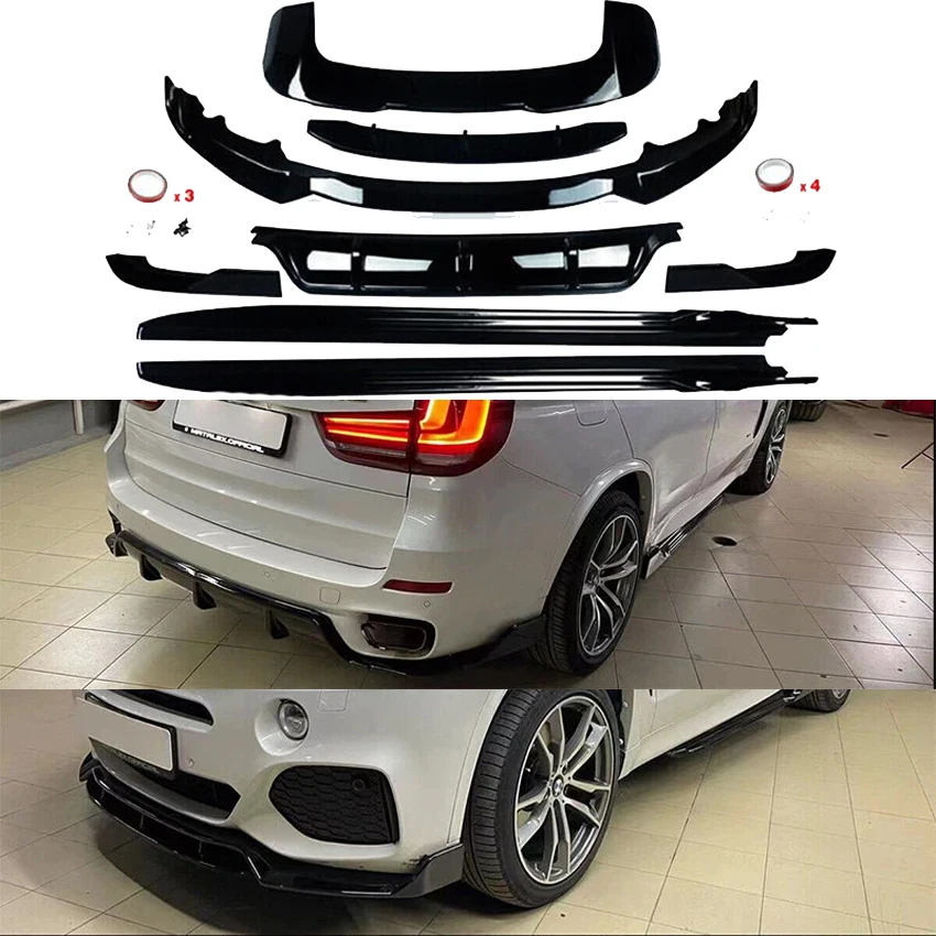 

2013 To 2018 For BMW F15 X5 M Sport M Performance Style Front & Rear Bumper Lip Splitter Spoiler Diffuser Side Skirts Body Kit