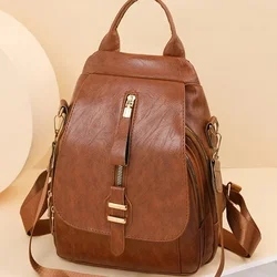 New Women Soft Leather Backpacks Female Vintage Backpack for Teenage Girls School Bag Travel Bagpack Ladies Sac A Dos Back Pack