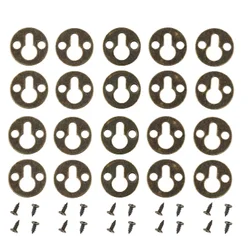 20Pcs Antique Bronze Round Hanging Picture Oil Painting Mirror Frame Hooks Hangers Furniture Wall Photo Holder With Screws 25mm