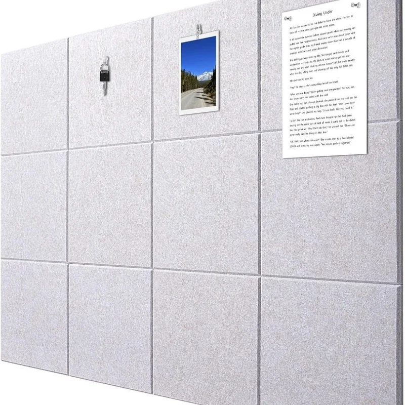 30cm Square Thick Felt Board 3D Self-adhesive Acoustic Panel Felt Wall Sticker Display Board School KTV Environmental Innovation