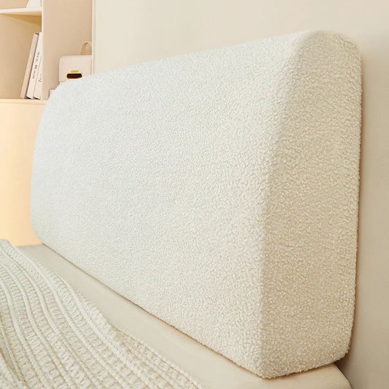 Thicken Teddy Fleece Headboard Cover Stretch All-inclusive Quilted Bed Head Cover Anti-dirty Bed Backrest Cover for Bedroom