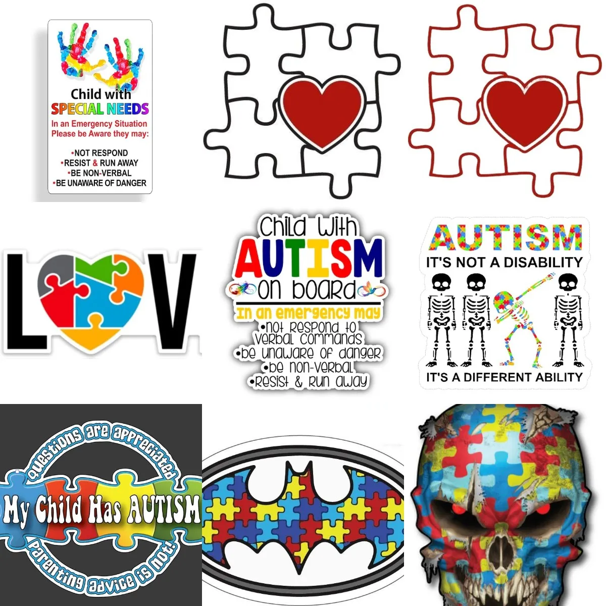 Promote Autism Acceptance Care Autism Child Emblem Color Puzzle Creative Sticker for Motorcycle Laptop Wall Decal Accessories