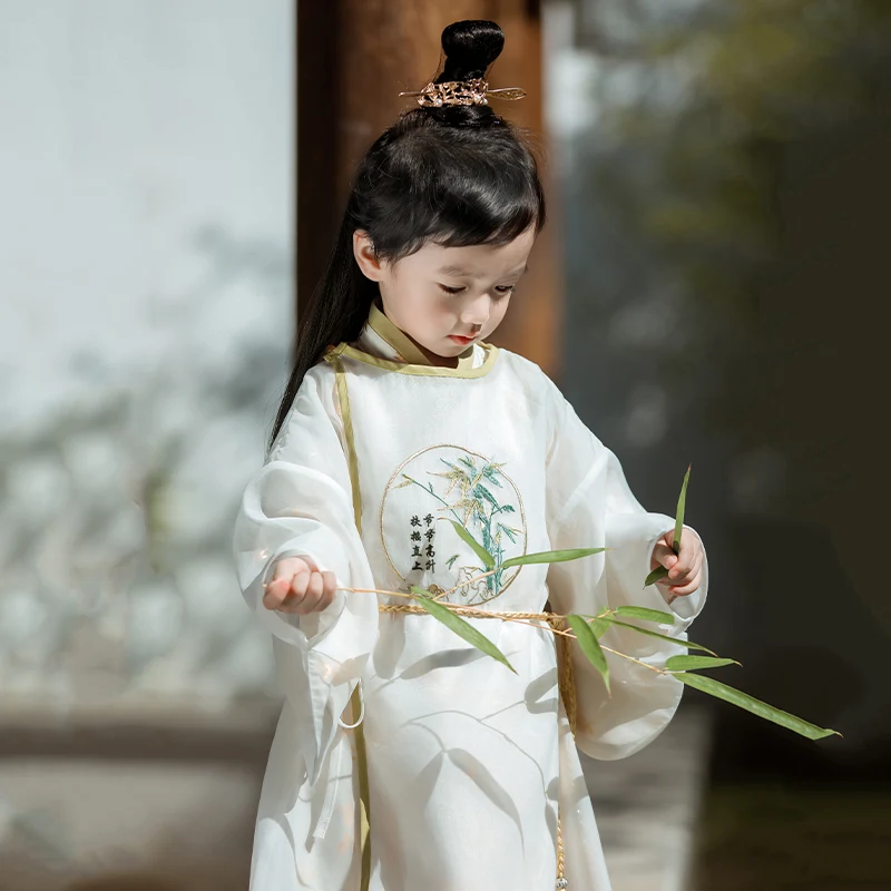 طقم ملابس هانفو من قطعتين للأطفال الصغار ، رول أولاد رضيع ، فائق الخالد ، طراز قديم ، الربيع والخريف ، على الطراز الصيني