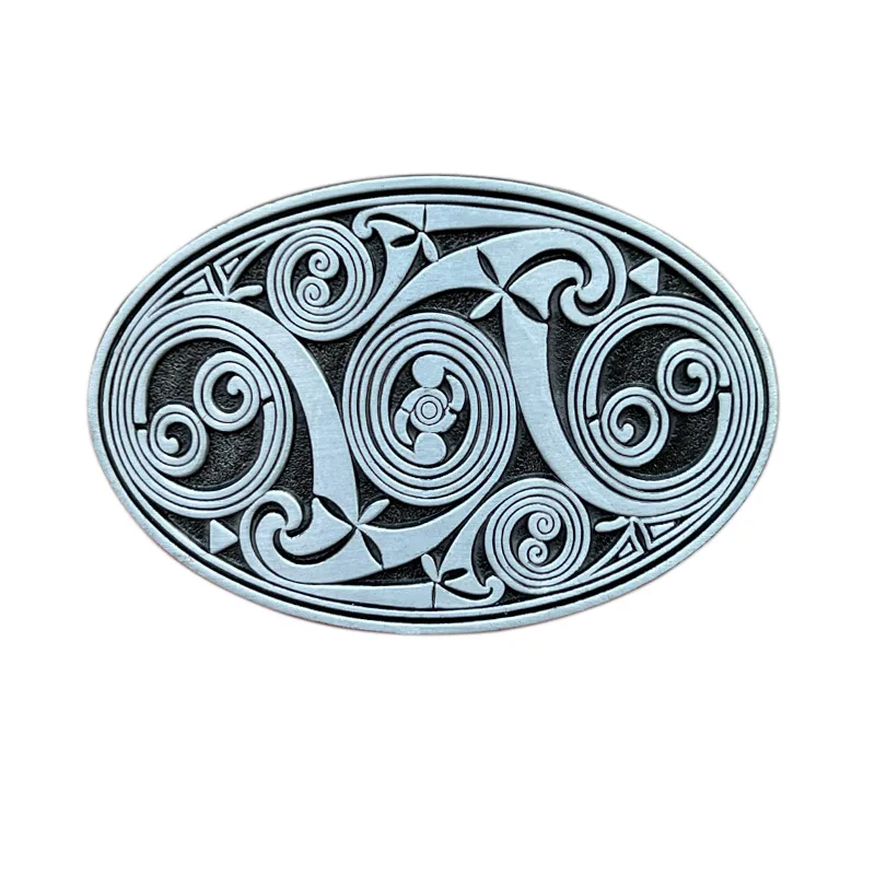 Zinc alloy Celtic pattern belt buckle with western style design