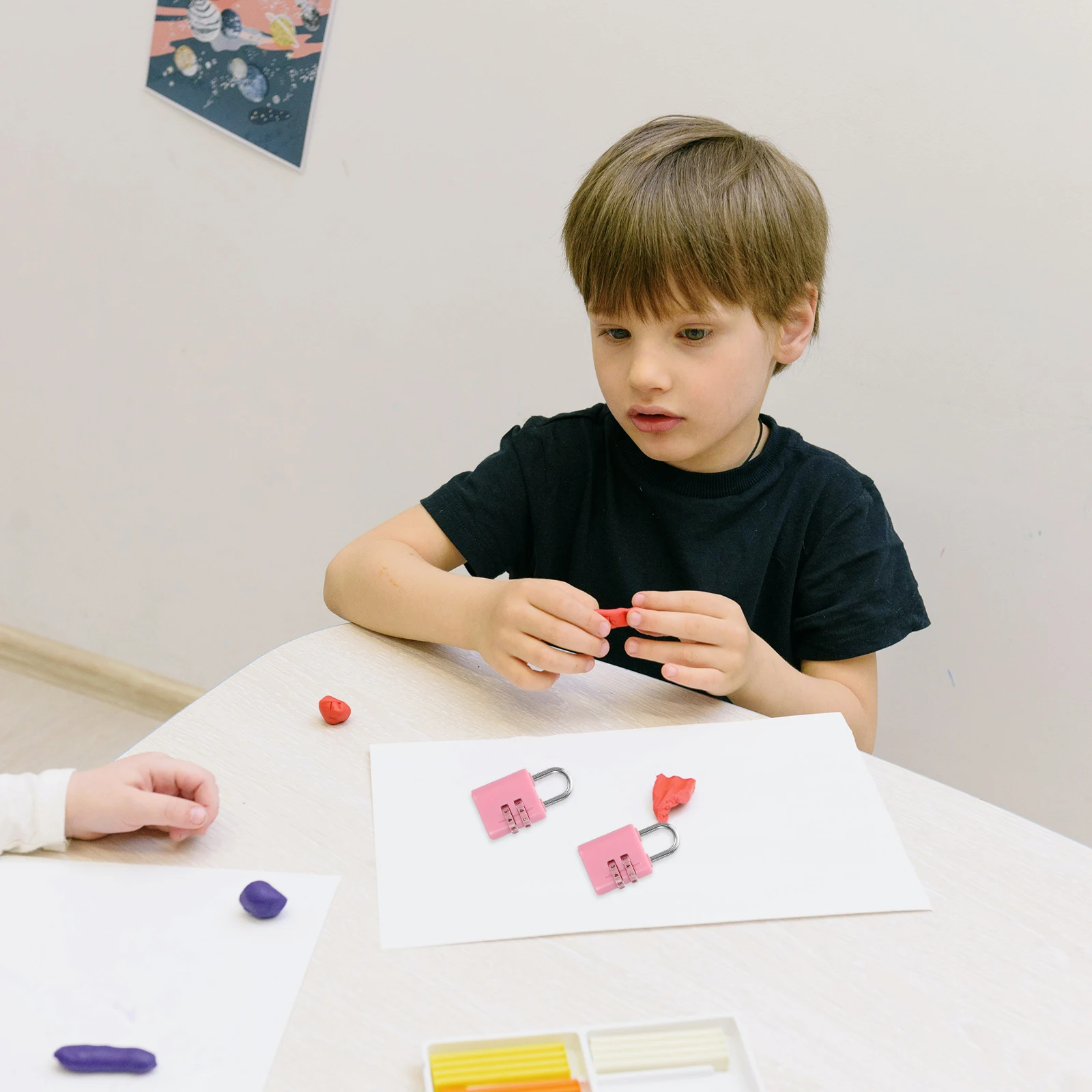 

6Pcs Cartoon Combination Locks Children Pad Locks Convenient Household Padlock Mini Locker Lock Wear Resistant for School Gym