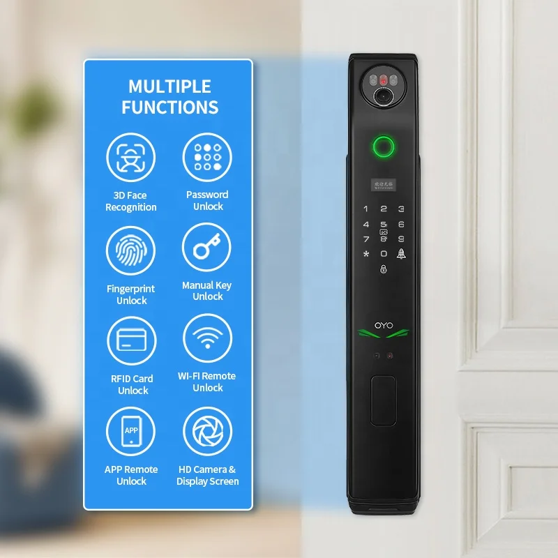 OYO Security Israel Mortise Tuya Smart Door Lock Fingerprint Keyless WiFi Camera Face Recognition Digital Electronic Door Lock
