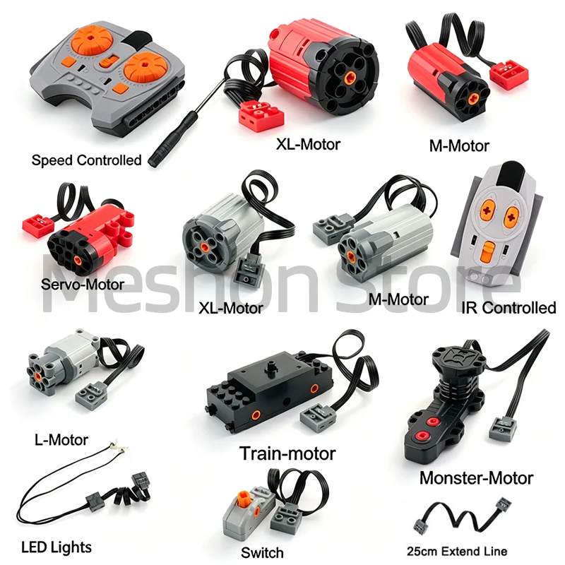 Power Functions Motor Building Blocks Mechanical Parts MOC Multi Tool Servo Train Motor PF 13100 8883 88002 8881 DIY Present Toy