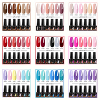 MEET ACROSS 6PCS Gel Nail Polish Set Mixed Color Nail Gel Kits For DIY Nail Vernis Semi Permanent UV Lamp Gellak Nail Art Set