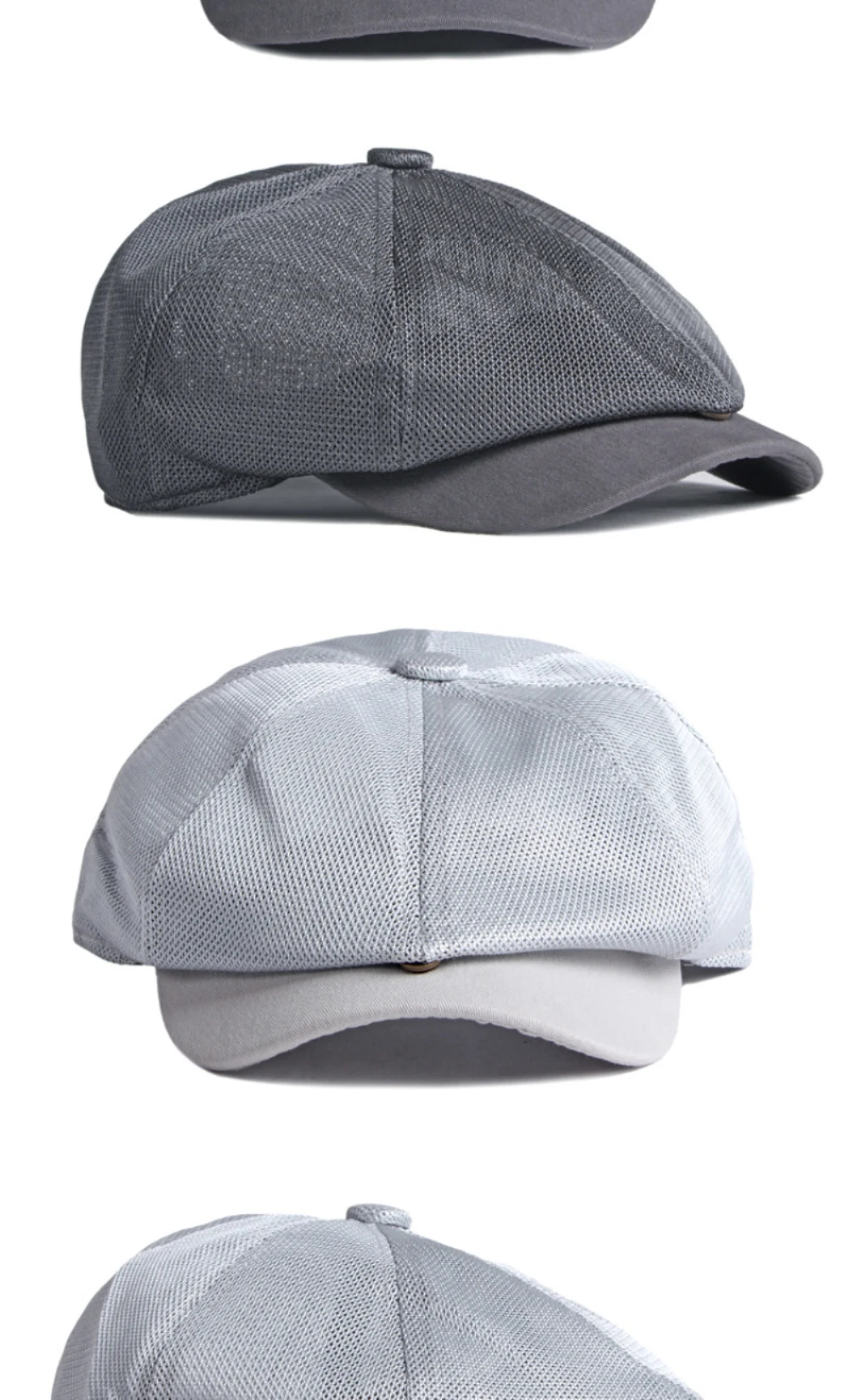 HT4821 Baskenmützen Frühling Sommer Mesh-Kappen für Herren und Damen Künstler-Malermütze Atmungsaktive Ivy Flat Cap Unisex Achteckige Baskenmütze – Detail 4