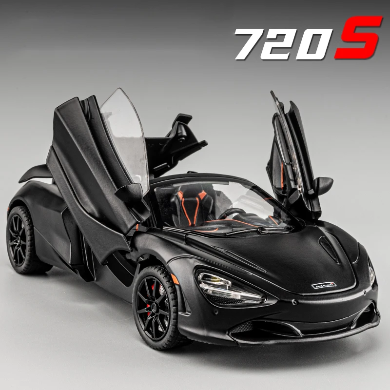 Super Sportcar ของเล่นจําลอง 1/24 720s รุ่นรถโลหะผสม Die Cast เสียงดึงกลับของเล่นยานพาหนะรุ่นเด็กของขวัญ