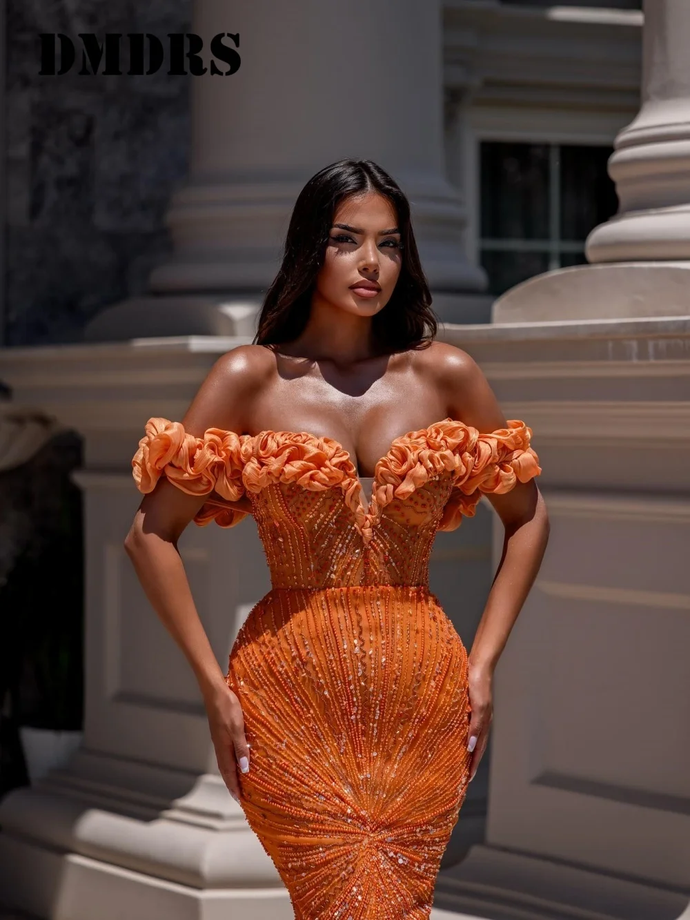 

Elegant Off-shoulder Evening Dress 2025 Charming Crystal Beaded Party Gown Popular A-line Floor Length Party Dresses فساتين سهر